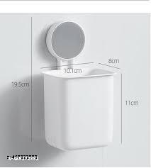 (2 PCS COMBO) Self Adhesive Wall Mounted Plastic Toothbrush Holder, Storage Organizer  - nicecart