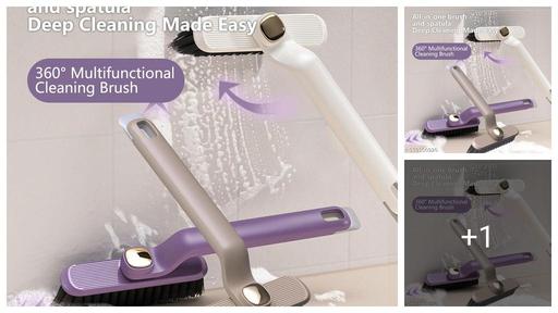 Multi-Function Rotating Crevice Cleaning Brush, Hard Bristle Crevice Gap Brush, 360 Degree Rotating No Dead Corners Hard Bristle Crevice Gap Brush Tool for Bathroom & Kitchen & Tile Floors(MULTI COLOR)