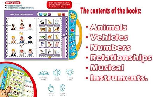 Kids Intelligence Book English Letters and Words Learning Sound Book Fun Educational Toys Activities with Numbers, Shapes, Animals Phonetic Learning ANG Pronunciation learning book for Toddlers - FAAMIXMART
