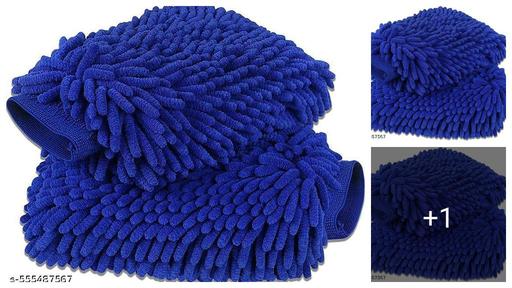 Microfiber Car/Bike Washing Gloves Tv Fridge Washing Gloves pair Soft Cleaning Brush (pack of 2) 
