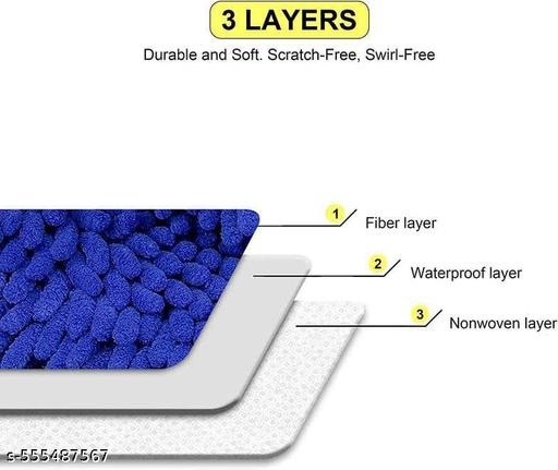 Microfiber Car/Bike Washing Gloves Tv Fridge Washing Gloves pair Soft Cleaning Brush (pack of 2)  - vivacart