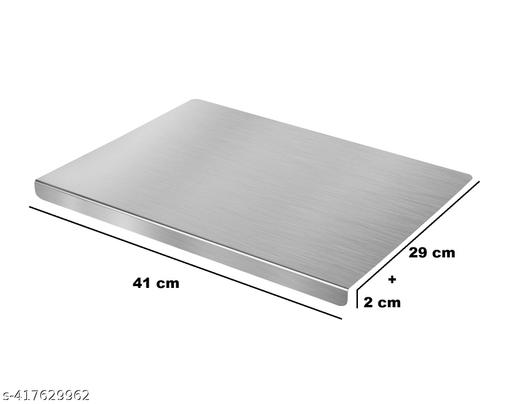 Stainless Steel Chopping Board, Large Size 41 × 31 cm, Heavy-Duty Kitchen Cutting Board - Akry Store 