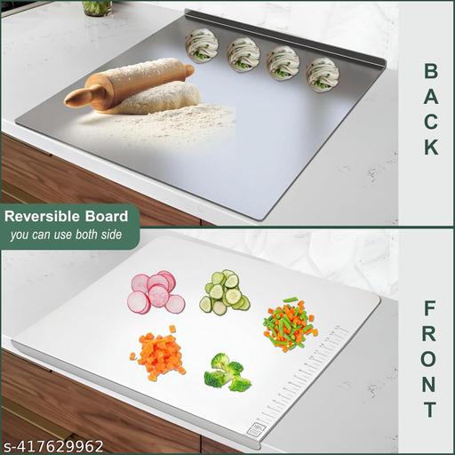 Stainless Steel Chopping Board, Large Size 41 × 31 cm, Heavy-Duty Kitchen Cutting Board - Akry Store 