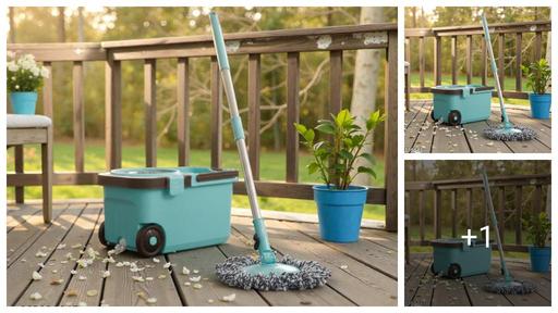 VIRAT 360° Spin Floor Cleaning Easy Advance Tech Bucket Mop & Rotating Steel Pole Head, Mop Set ( 3 REFILL)