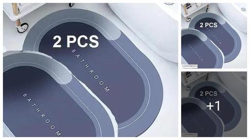 Floor Mat, Bath Mat , Doormat , Bathroom Carpet. Cushion Mat Super Absorbent Soft Carpet, Quick Dry Dirt Barrier for Home, Office|| SIZE (60*40 CM)(WEIGHT-370 GM) (PACK OF 2)(BEST POSSIBLE COLOR AND PATTERN)