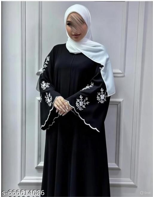 NEW EMBROIDERY SLEV ABAYA BURQA FOR WOMENS AND GIRLS  - Zeyoria