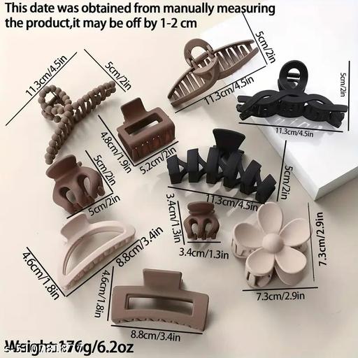 Revivo 5pcs Retro Matte Anti-slip Square and Cross Hair Clips - Flower and Pumpkin Shape Design - Suitable for Women's Daily Life, Novel and Temperament Hair Accessories to Easily Create a High Bun - REVIVO