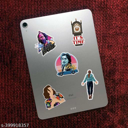 Revivo Pack of 55 Stranger Things (PREMIUM QUALITY VINYL WITH TEXTURED LAMINATION) Stickers for Laptop, Journal, Guitar, Mobile Phone - Waterproof Residue Free Stickers - REVIVO