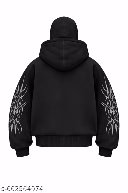 Printed Heavy Quality Cotton 350GSM Balaclava Ninja Zipper Hoodie - YOOFIND