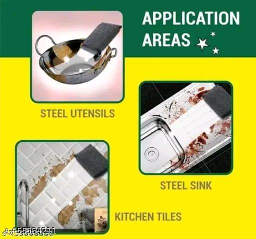 Steel scrub/ scrub/ utensils cleaner/foum scrub/ scratch less scrubber / black scruber / pack of 6 - HOME SHOPY