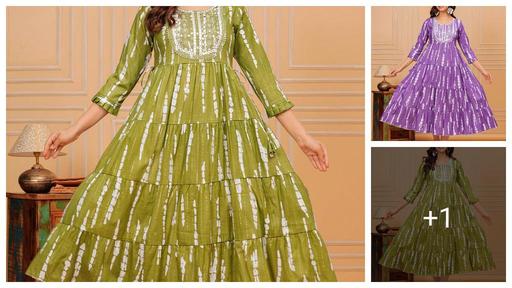 Women Embroidered  Anarkali kurti