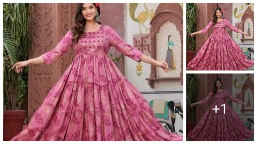 Flayered Anarkali kurti with embroidery yog