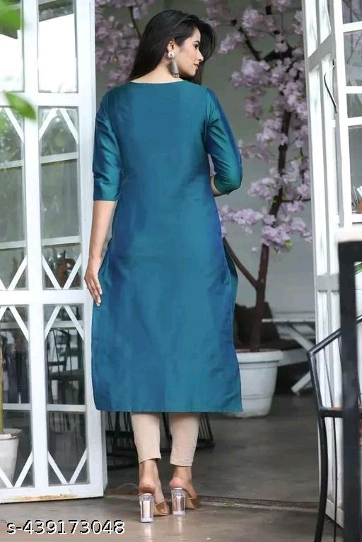 Straight Embroidered Kurta For Women - amamestyle