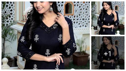 BLACK KURTI PRINT EMBROIDERY