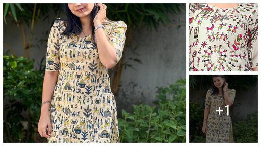 Women's Graphic Printed Cream Rayon Straight Kurtis