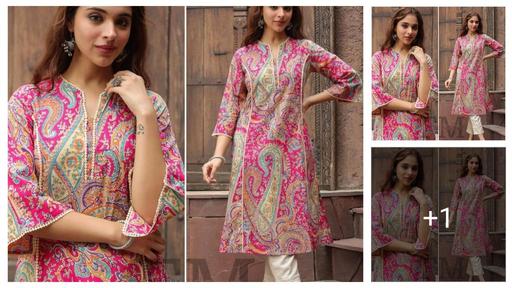 PINK LACE DESIGNER KURTA