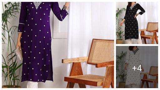 EMBROIDERED SEQUIN STRAIGHT KURTI