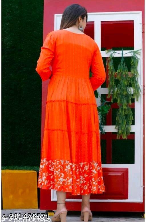 Women Anarkali Kurti with Embroidery n - amamestyle