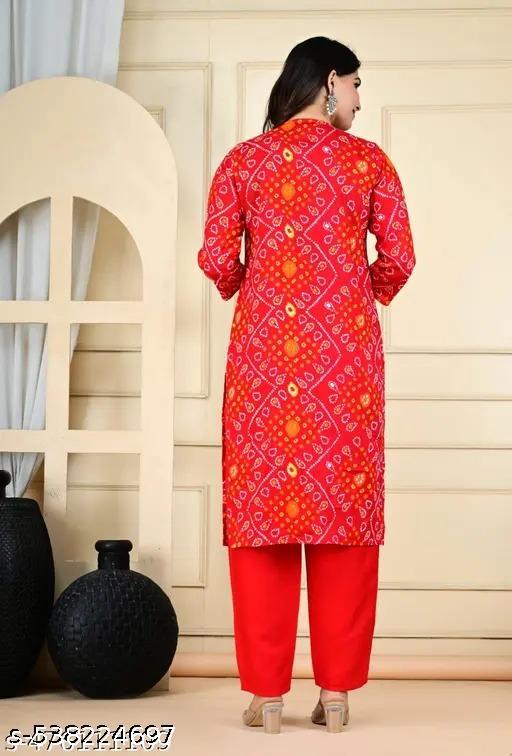 Latest Stylish  Beautiful Kurta with Pant Set - amamestyle