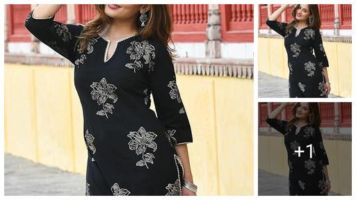 Gold Printed Rayon Black Kurta Set with Ethnic Palazzo Pants