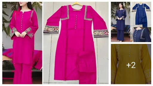 vine  embroidfull sleeve Long Pakistani kurta with palzKurta Fabric : Rayon