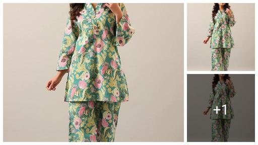 Women's Trendy Printed Cotton Blend Straight CO-ORD SET PISTA