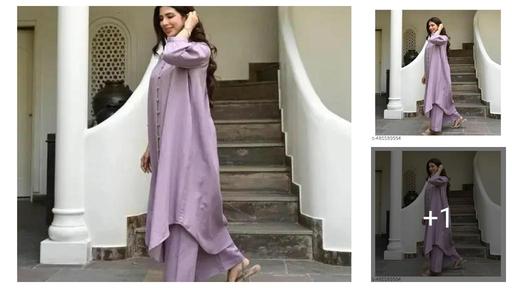 GIPTIP light purple long kurta with an alluring cut and delicate feminine ruffles adorning the collar