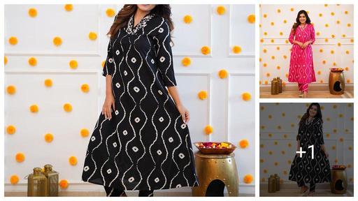 Beautiful New Design V- Nack Pittan Aaliya Cut Tupliet Work On Kurti And Pant Set