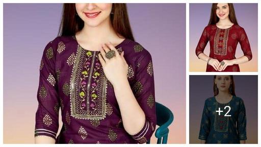 Women's Rayon WINE Kurta Palazzo Set