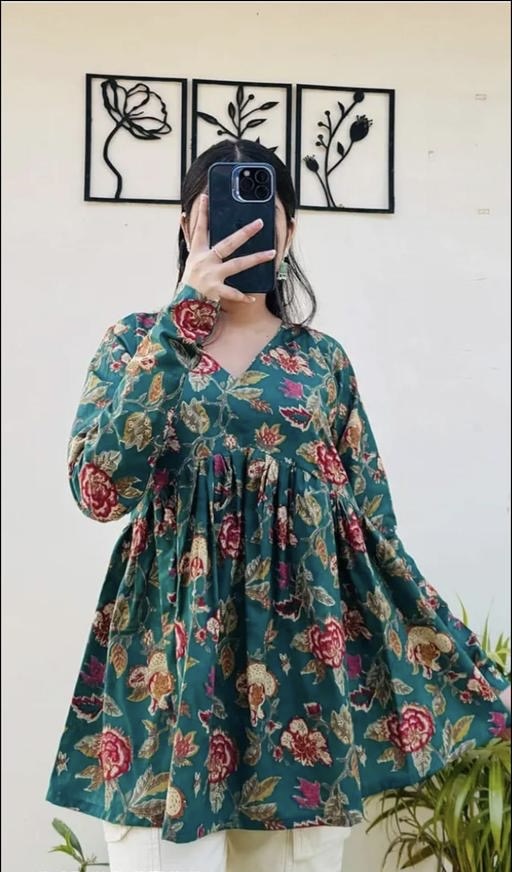 new trending short kurti top long size meesho trending - Zeyoria