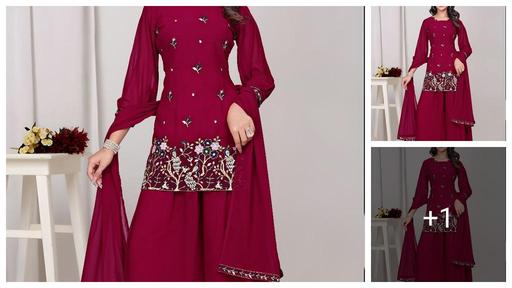 Women Stylist Georgette Embroidered Kurta set     