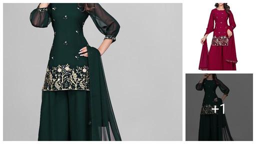 Sangeet Ready Kurta Palazzo Set in Georgette