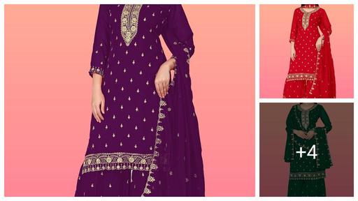 Aline Splendor: Festive Sharara Suit Set