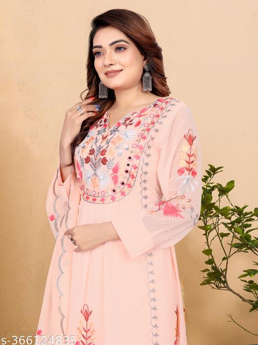 Aish Embroided work Kurta & palazzo - amamestyle