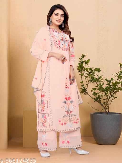 Aish Embroided work Kurta & palazzo - amamestyle