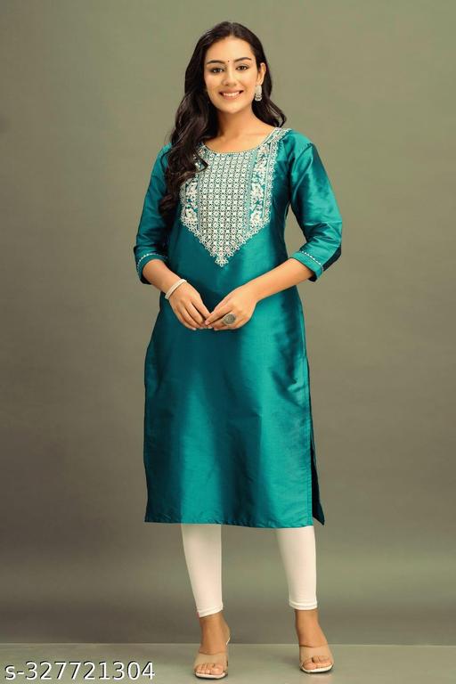 EMBROIDED KURTI ,Best deal kurti,.fancy kurti stylish kurti.straight .casual kurti. sale ..low price ,best quality product,silk Kurtis ,selected dress high demand kurti . nice kurti , office wear kurti - ARYAMI