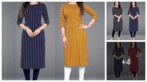 Polyster/Crepe fabric-Women's Regular Fit Aline Kurti Combo Pack Of 2 Pcs.