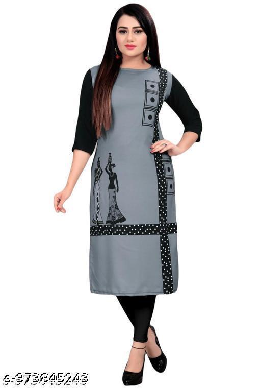 Polyster/Crepe fabric-Abhisarika Graceful Kurtis - ARYAMI