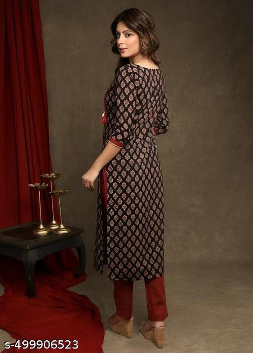 Traditional Cotton Ajrakh Printed Kurti For Women - ARYAMI