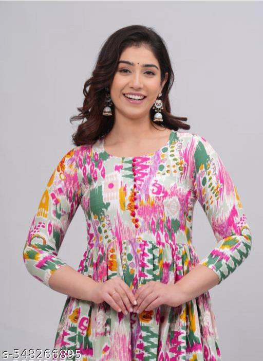 Polyster/Crepe fabric-Adrika Fashionable Kurtis - ARYAMI