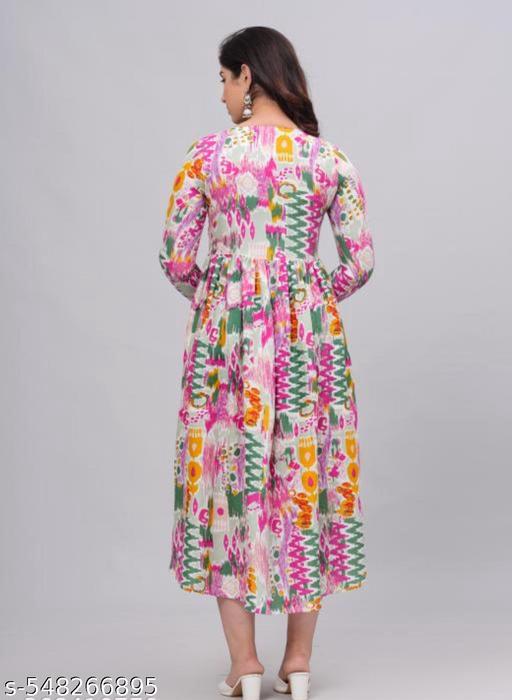 Polyster/Crepe fabric-Adrika Fashionable Kurtis - ARYAMI