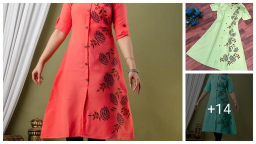 Women Printed Cotton Slub Aline Kurti || Cotton Slub Kurti for Women || Casual Kurta Set || Occasional || Festival || Indian Straight Kurti (Pack Of 1