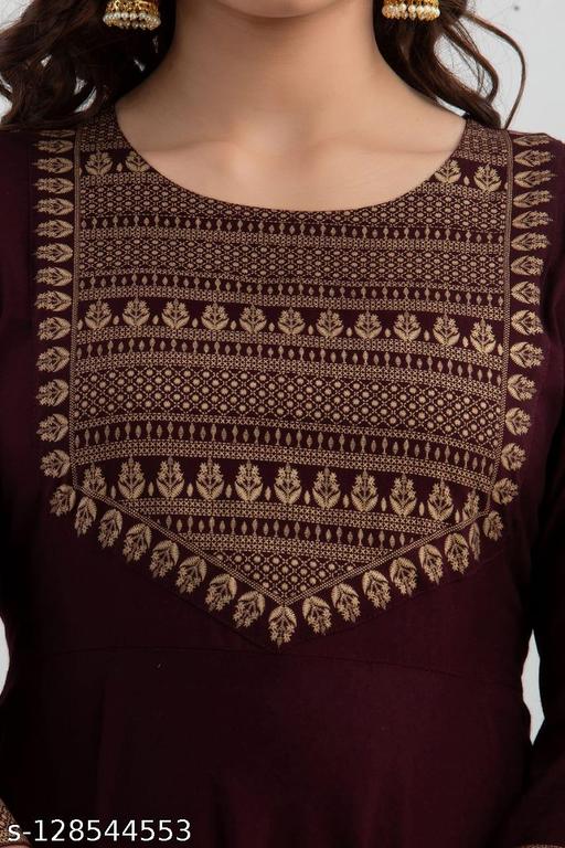 Women Rayon Printed Flared Kurta - ARYAMI