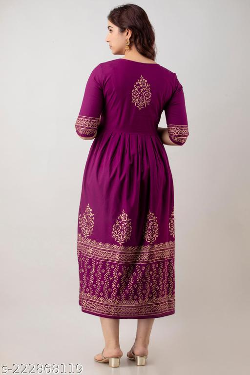 Stylish Rayon Printed Anarkali Flared Kurta - ARYAMI