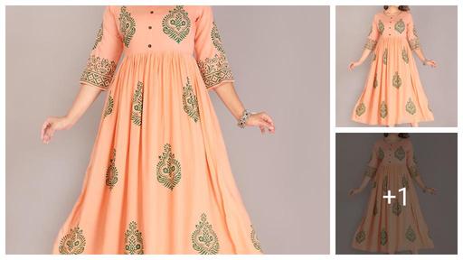 Trendy Rayon Kurti hand block Printed ethnic kurti kurtas for women  