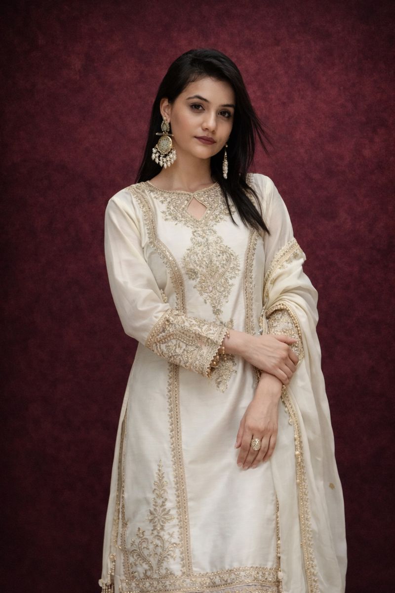 Embroidered Heavy Chinon Silk kurti with embroidered salwar and dupatta Set & Materials new designer havy embroidery work - Savéra collection