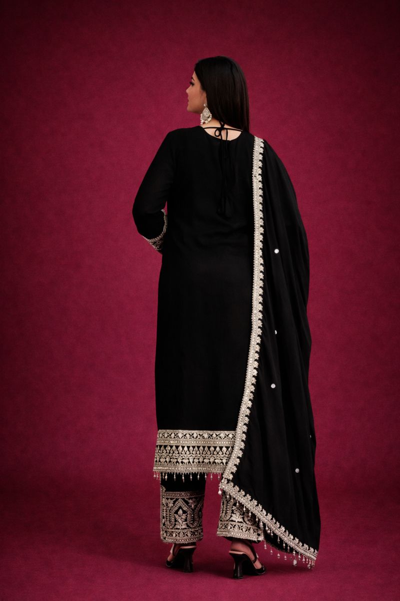 Embroidered Heavy Chinon Silk kurti with embroidered salwar and dupatta Set & Materials new designer havy embroidery work - Savéra collection