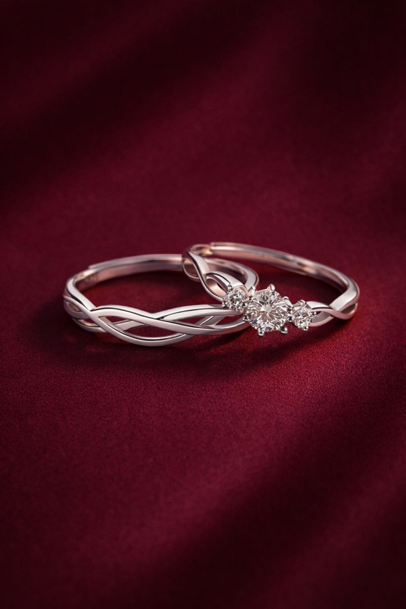 Valentine Couple Rings | Silver Proposal Rings | Fine Couple Jewelry | Rings For Him And Her | Designer Fashionable Rings| Rings For Men | rings For Women - Savéra collection