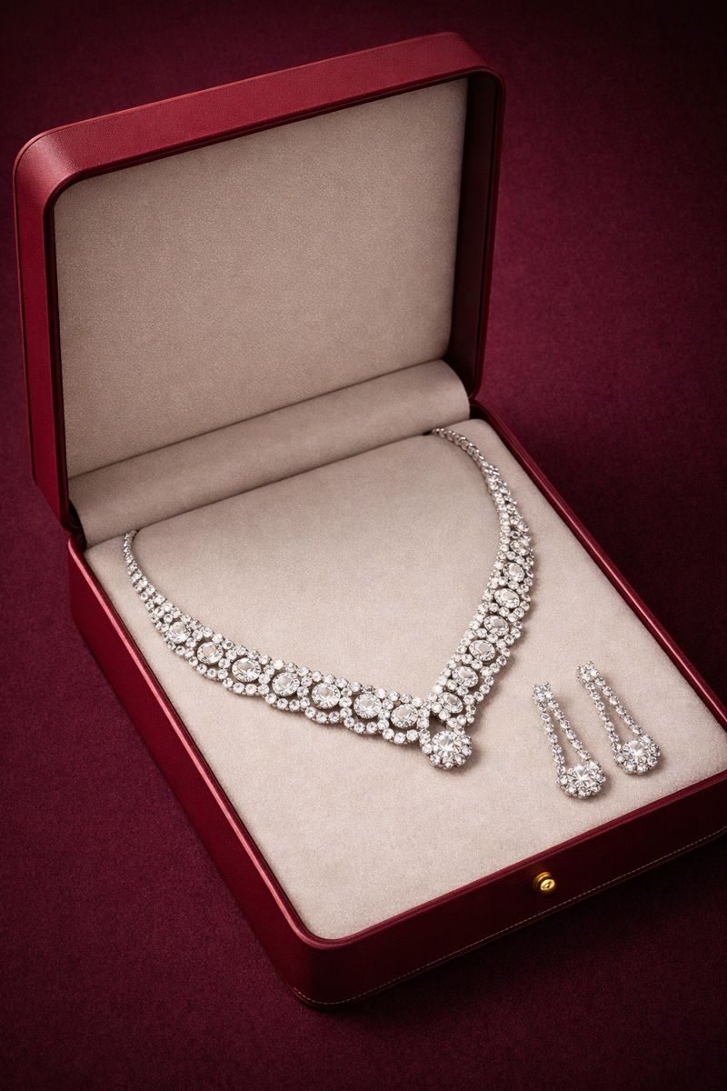 Beautiful Brass Ad Stud Necklace Jewellery Set...