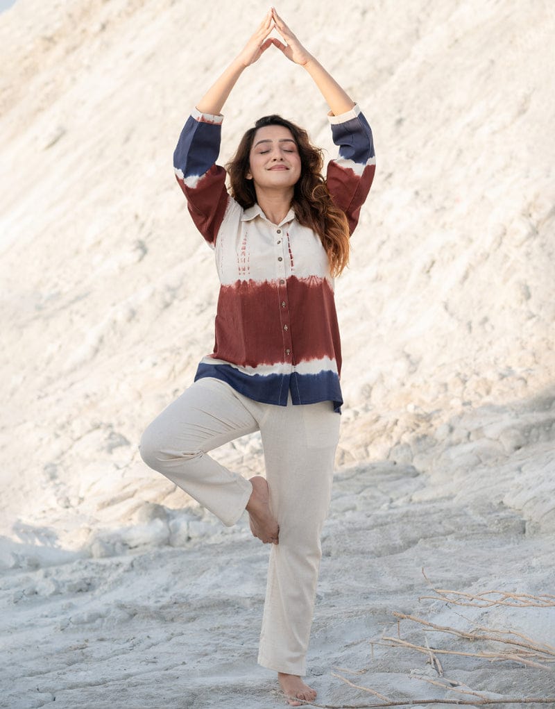 Premium﻿ handloom cotton flex tie- dye cord-set - Zeyoria